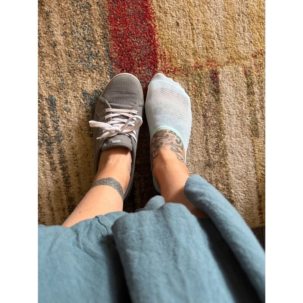 Sketchers Mint No Show Socks Mesh Upper Gummy Ankle Gym